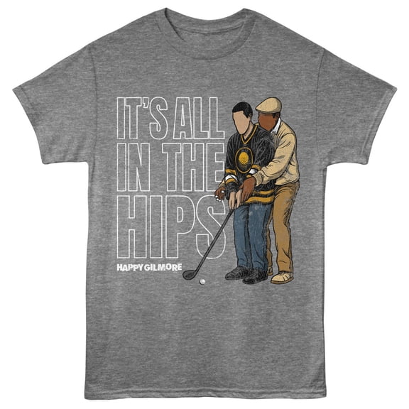 Happy Gilmore Its All In The Hips Men's T Shirt (GraphiteGrayHeather, AdultS)