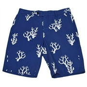 New Brooks Brothers Mens Cotton Chino 10" Aqua Coral Blue Shorts (36)