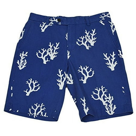 New Brooks Brothers Mens Cotton Chino 10" Aqua Coral Blue Shorts (36)