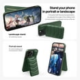 thumbnail image 2 of Compatible with wireless charging for iPhone 14 Pro Max Card Case with Card Holder Kickstand RFID Blocking Flip Cover Credit Card Slots PU Leather Men Women,Shockproof Phone Case,Green, 2 of 8