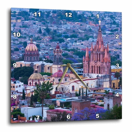3drose, Mexico, San Miguel De Allende. the Parish Church Dominates the City., 10x10 Wall Clock