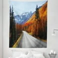 thumbnail image 1 of Fall Tapestry, Highway Through the Countryside American Landscape Snowy Mountains Foliage Travel, Fabric Wall Hanging Decor for Bedroom Living Room Dorm, 5 Sizes, Multicolor, by Ambesonne, 1 of 1