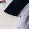 thumbnail image 3 of Robe pour Filles en Velours Sequins Étoiles en Couches Tulle Nœud Manches Longues Robe Princesse Automne, 3 of 6