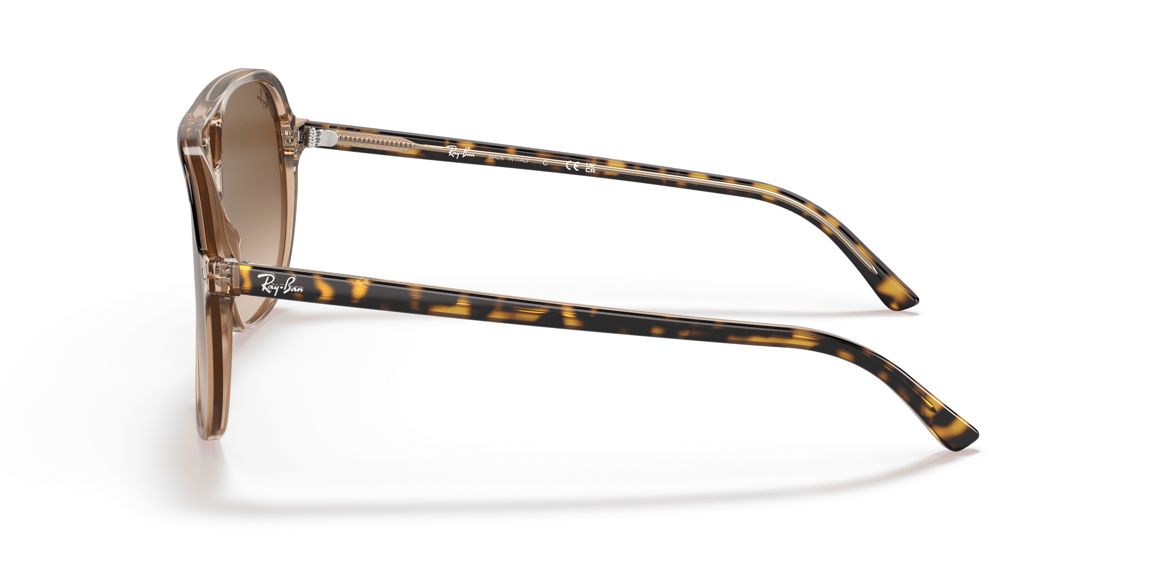 Ray-Ban Bill Sunglasses, Square Eyeglasses with Case, Havana On Transparent Brown/Light Brown Gradient, Size 56