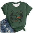 thumbnail image 5 of IDOCLOTHES Halloween T Shirts for Women Funny Dancing Skeleton Printed Tis The Season To Be Spooky Tshirts Dressy Casual Short Sleeve Going Out Tops Fashion Clothing Green, S, 5 of 5