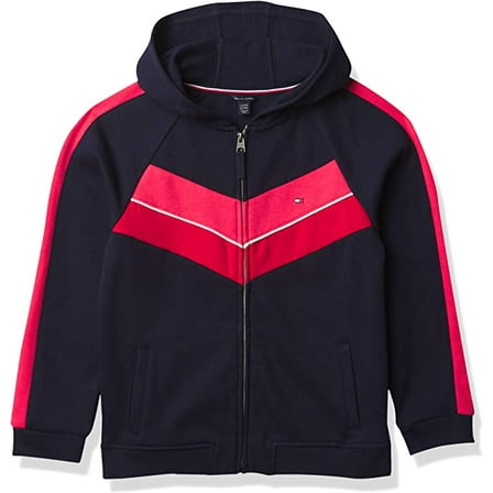 Tommy Hilfiger girls Chevron (Big Kids) track jacket, Navy Blazer, X-Large US