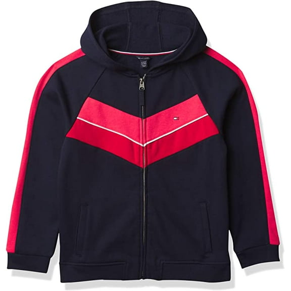 Tommy Hilfiger girls Chevron (Big Kids) track jacket, Navy Blazer, X-Large US