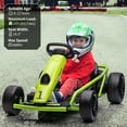 thumbnail image 2 of Tuekys 24V Go Kart for Kids,300WX2 Motors Pedal On Foot Go Cart,8MPH High Speed Drifting Car with Slow Start Function,Music,Elastic Durable Tires(Green), 2 of 7