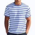 thumbnail image 2 of longantii Men's Striped T-Shirt Short Sleeve Sport T-Shirts Casual Crewneck Basic Shirt Color Block Stretch Summer Beach Tees, 2 of 4