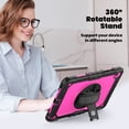 thumbnail image 4 of Case for Samsung Galaxy Tab A11 Plus 2025/A9 Plus 2023 11 inch with Screen Protector, 360 Degree Rotating Kickstand Hand Strap Shockproof Cover with Shoulder Strap, Rose PC, 4 of 7