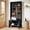 Black, variant on Fnova 70.8" Hall Tree with Bench and Shoe Storage, Farmhouse Coat Racks with 4 Hooks, Space-Saving, Brown
