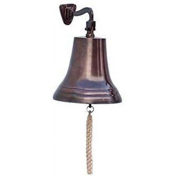Antiqued Copper Bell 18 - Decorative Nautical Bell - Copper Bell - Nautical Wall by Handcrafted Model Ships
