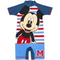 thumbnail image 1 of Traje de baño con diseño de Mickey Mouse de Disney para niños de 4 a 5 años, color azul, 1 of 7