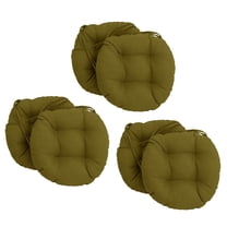 Blazing Needles 16-inch Solid Round Tufted Outdoor Chair Cushion, 16 x 16, Avocado 6 Count