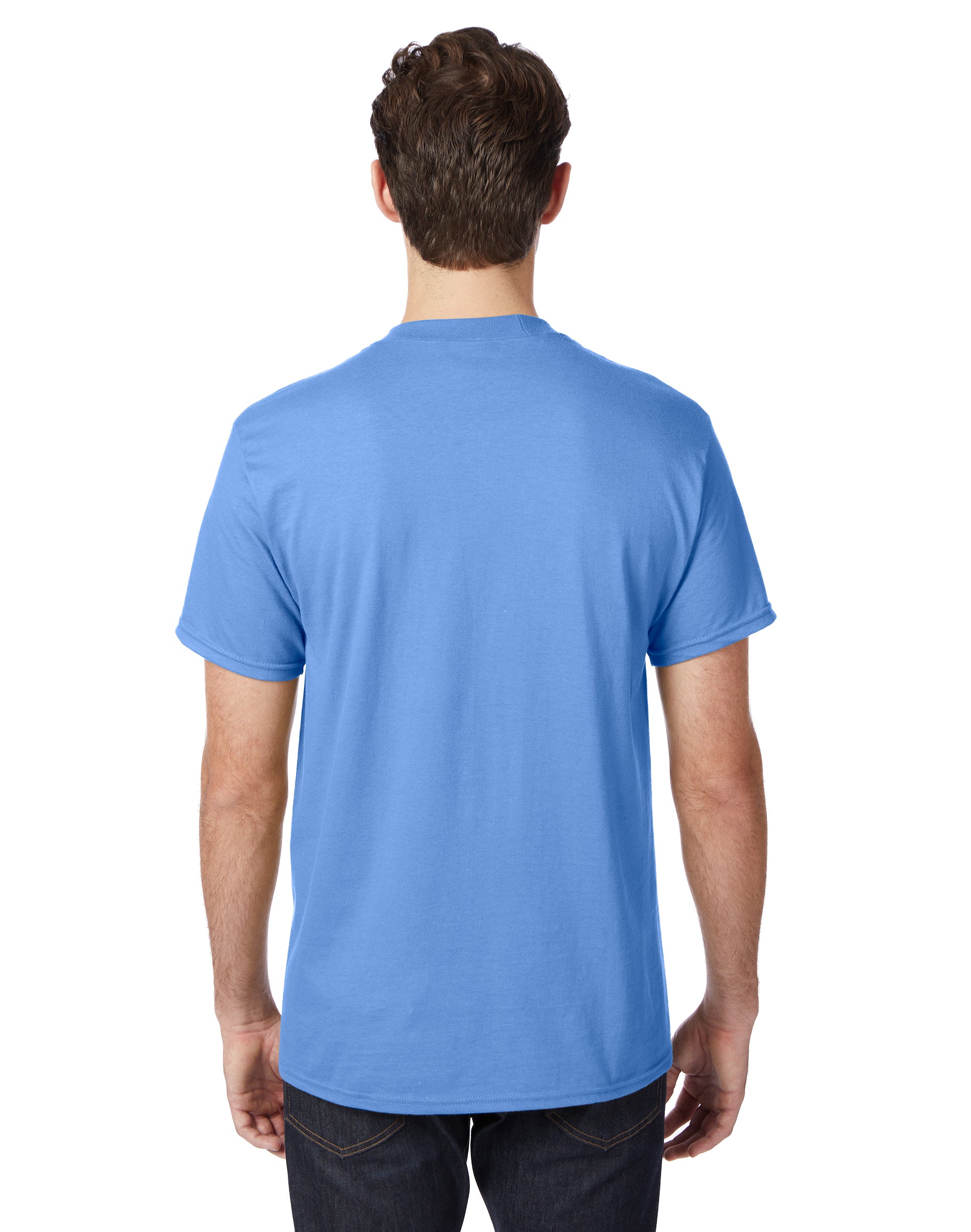 Hanes Beefy-T Unisex Short Sleeve T-Shirt Carolina Blue S - image 3 of 4