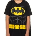 thumbnail image 4 of DC Comics Batman Pajama Boys' 3 Piece Short Sleeve Shirt And Pant Set With Detachable Cape Sleepwear Loungewear, 4 of 5