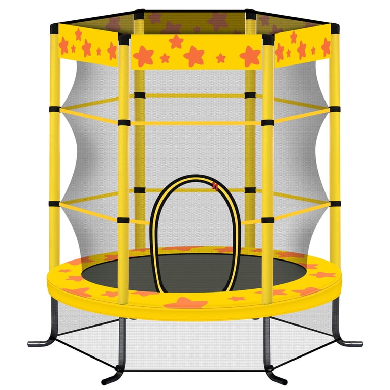 55 inch Kids Trampoline with Safety Enclosure, Padded Frame & Star