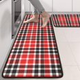 thumbnail image 2 of Kitchen Rugs Sets Of 2,Red Black White Checkerboard Checkered Pattern Anti Fatigue Kitchen Mat Rugs Non Slip Washable,Decorative Kitchen Floor Mats for Kitchen,Sink,Laundry,17"x47"+17"x47", 2 of 5