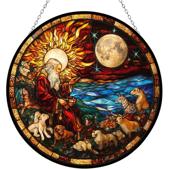 Abstract Saint Peter Suncatcher by Clare Donovan Indoor/Outdoor Stained Glass Window Hanging Handmade Suncatchers Home Decor Garden Christmas Party Wedding Housewarming Gifts