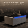 thumbnail image 6 of LIVTAB Smart Coffee Table, 23" D x 41.5" W x 18.2" H, Living Room Table with Built in Fridge and Speakers, Smart Table with 15W Wireless Charging, USB Chargers and 110V Outlets, White, 6 of 8