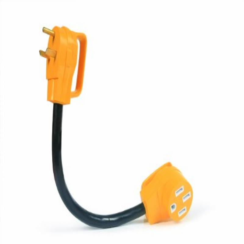 Camco 55185 PowerGrip 30M/50F AMP 18 Dogbone Electrical Adapter with Handles 3750W/125V