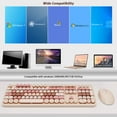 thumbnail image 3 of Wireless Keyboard and Mouse, KOOTOP Cute Keyboard and Mouse, 2.4G Wireless Keyboard with Retro Round Keycap for PC, Mac, Laptop,Computer Windows (Milk Tea), 3 of 9