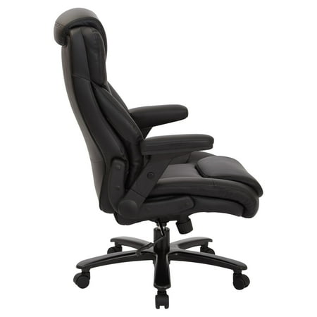 Pro-line II - Big and Tall 5-Pointed Star Bonded Leather Executive Chair - Black