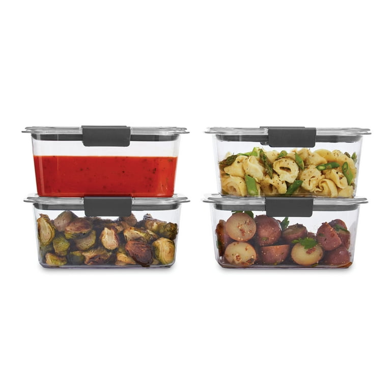 Rubbermaid Brilliance Food Storage Containers, 4.7 Cup, 4 Pack, Leak-Proof,  BPA Free, Clear Tritan Plastic