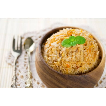 Indian Food Biryani Rice or Briyani Rice, Fresh Cooked, Indian Dish. Print Wall Art By
