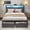 Rustic Gray, variant on Fluest Queen Bed Frame with 2-Tier Storage Headboard, Metal Bed Frame with Storage Drawers & Built-in Charging Station & LED, Noise-Free, No Box Spring Needed, Easy Assembly, Retro Brown