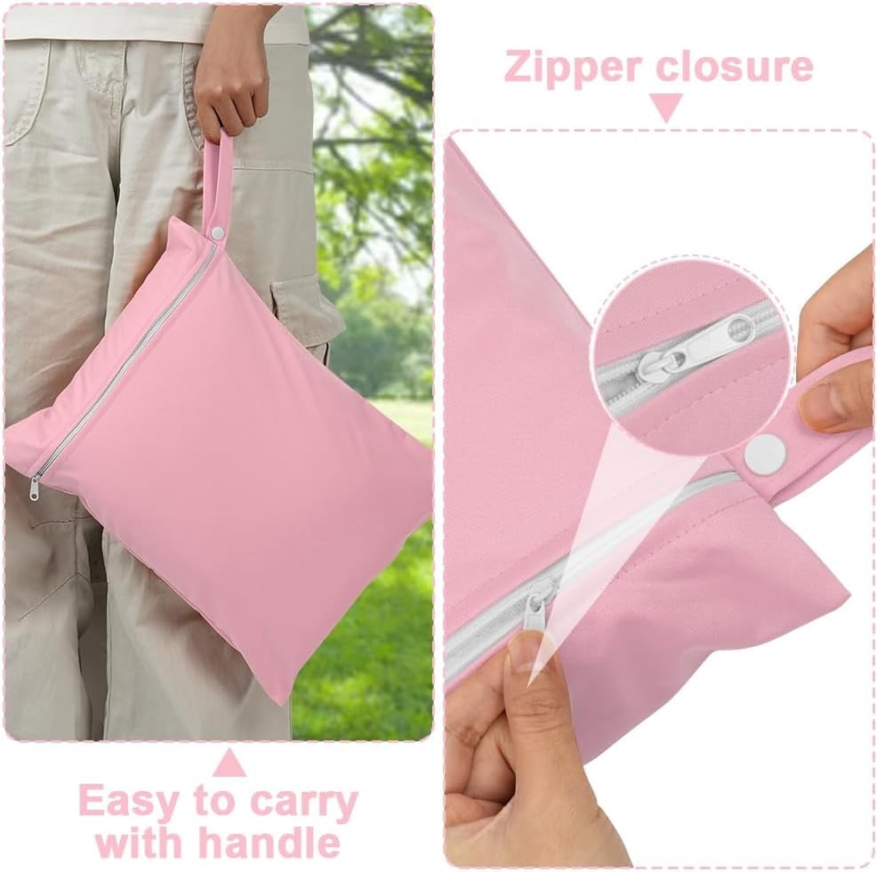 4-Pack Zippered Wet Dry Bags, Bexikou Waterproof Travel Organizer for Diapers, Swimwear, Gym, Beach