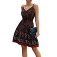 thumbnail image 1 of GORHGORH Women's Bohemian Floral Print Sleeveless V-Neck Button Holiday Slip Dress, 1 of 4
