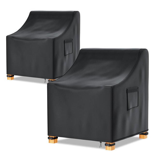 Fundas Impermeables para Sillas de Patio Likorlove 29x30x36cm Negras 2 unidades