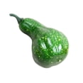 thumbnail image 2 of Small Green Gourd Decoration with Curved Hobby and Speckled Finish, 1 Piece, Green with Yellow Accents, for Fall Table Centerpiece, Halloween Decor, 2 of 4
