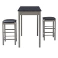 thumbnail image 3 of Linon Tifton 3 Piece Faux Marble Upholstered Dining Tavern Set in Gray Wood, 3 of 13