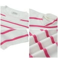 thumbnail image 5 of UVN Striped Tops for Women Summer Short Puff Sleeve Pullover Blouses Casual Crewneck Knit T Shirts, 5 of 8