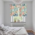 thumbnail image 4 of Coastal Beach Kitchen Curtains Window Panels, Nautical Summer Coral Starfish Shell Insulated Window Treatment Curtain, Grommet Curtains for Bedroom/Living Room/Bathroom, 2 Piece 27.5"Wx39"L, 4 of 8