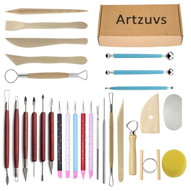 Set de 28 herramientas para modelado y escultura en arcilla Artzuvs para cerámica