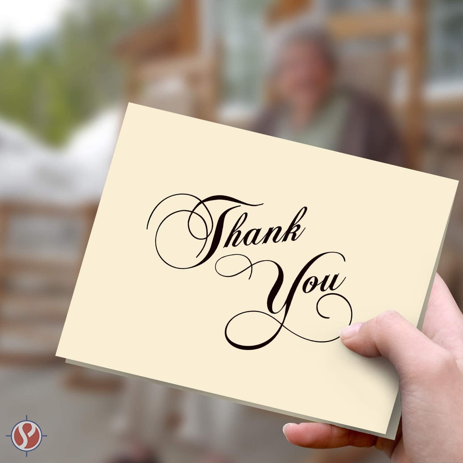Elegant Cream Thank You Greeting Cards & Envelopes - Great for Birthdays, Weddings, Holiday Parties | 80lb (216gsm) | 4.5 x 6 Inches | 25 Per Pack