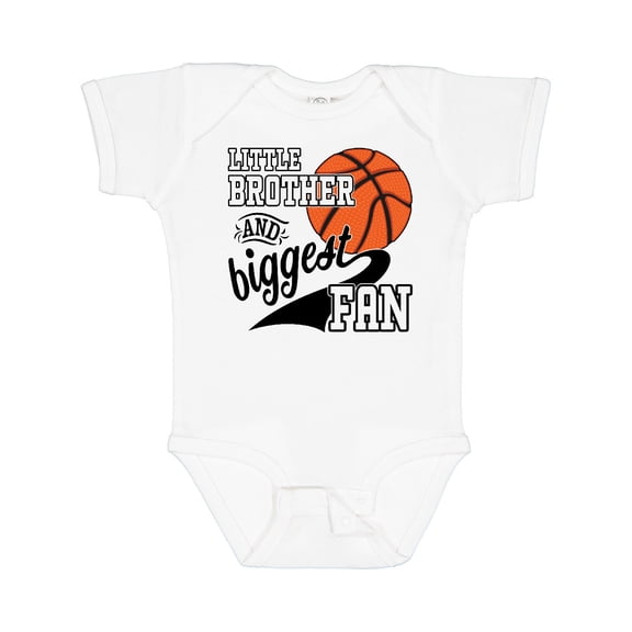 Inktastic Little Brother and Biggest Fan Basketball Player Boys Baby Bodysuit