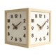 thumbnail image 5 of Reloj de esquina de pared de doble cara, 23 x 23 cm, decorativo, sin perforaciones, silencioso, sólido Marco marrón claro, 5 of 9