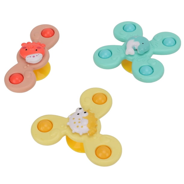 Lot de 3 jouets rotatifs à ventouse pour garçon et fille de 1 à 2 ans -  Toupies - Jouets pour tout-petits âgés de 1 à 2 ans - Cadeau d'anniversaire  pour
