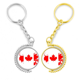 thumbnail image 1 of La bandera de la hoja de arce de Canadá y sabor Anillo de oro de metal llavero llavero, 1 of 4