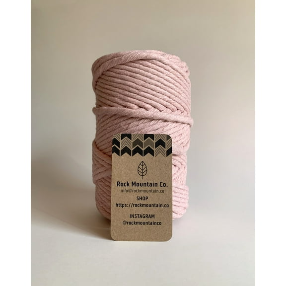6mm Single Strand Craft Cord Recycled Cotton Macrame String - Light Pink