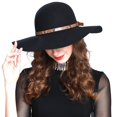 thumbnail image 4 of ANGELA & WILLIAM FL2285 Women's Wide Brim 100% Wool Snakeskin Band Floppy Hat, 4 of 16