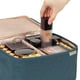 thumbnail image 5 of Bolsa de maquillaje de viaje NISHEL grande de doble capa para mujer azul, 5 of 7
