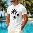 thumbnail image 2 of Sewkxo Mens Hawaiian Short Sleeve T-Shirts Graphic Crew Neck Casual Shirt Summer Beach Palm Tree Printed Vintage Tees,White 2XL, 2 of 5