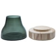 thumbnail image 7 of Northlight Bubble Hurricane Glass Candle Holder with Wooden Base - 7.75" - Storm Gray, 7 of 7