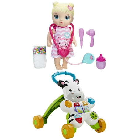 Baby alive better now bailey, blonde + Fisher-price learn with me zebra walker