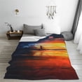 thumbnail image 2 of Running Man Silhouette Pattern Throw Blanket, Super Soft Anti-Pilling Flannel Bed Blankets, 80"x60", 2 of 8